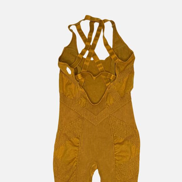 FP Movement by Free People Black Diamond Onesie Bodysuit M/L Toasted Coconut - Picture 7 of 12